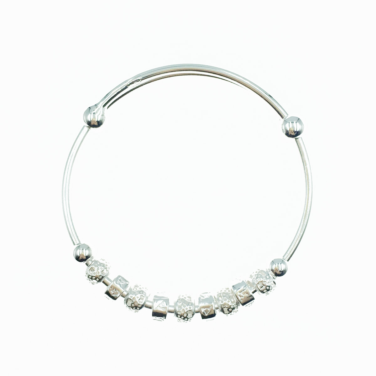 韓國 925純銀 金屬串珠 可調式 質感 手環