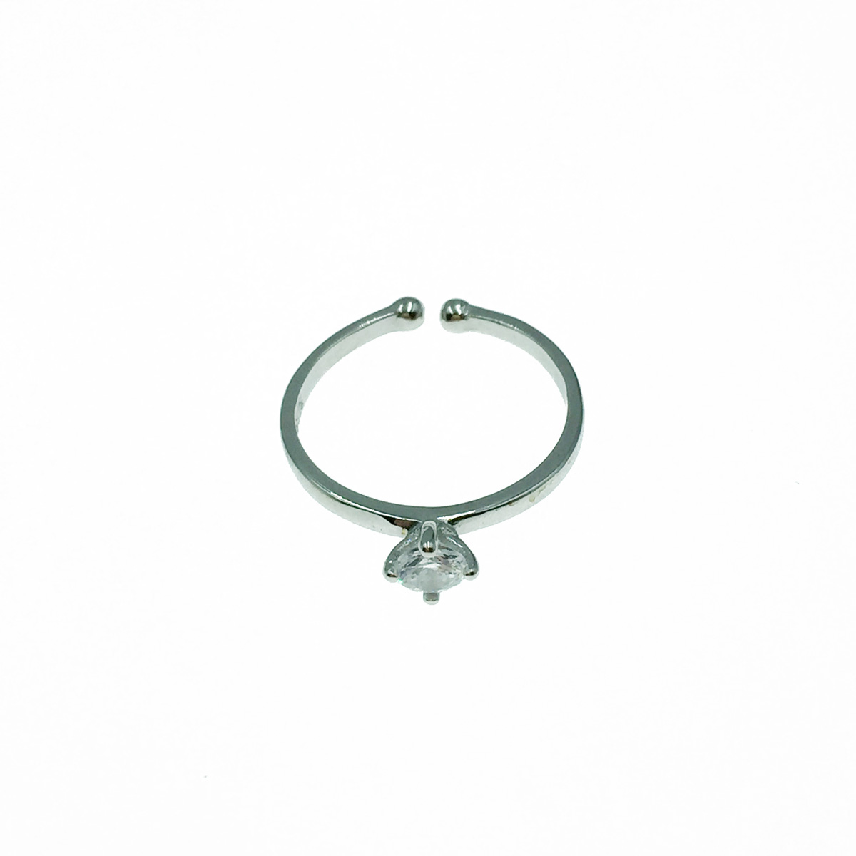 韓國 925純銀 水鑽 單鑽 爪鑽 可調式 戒指