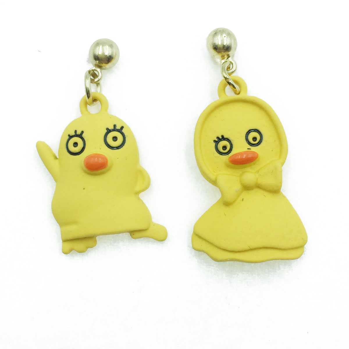 韓國 925純銀 黃鴨 鴨子 可愛 趣味 耳針式耳環