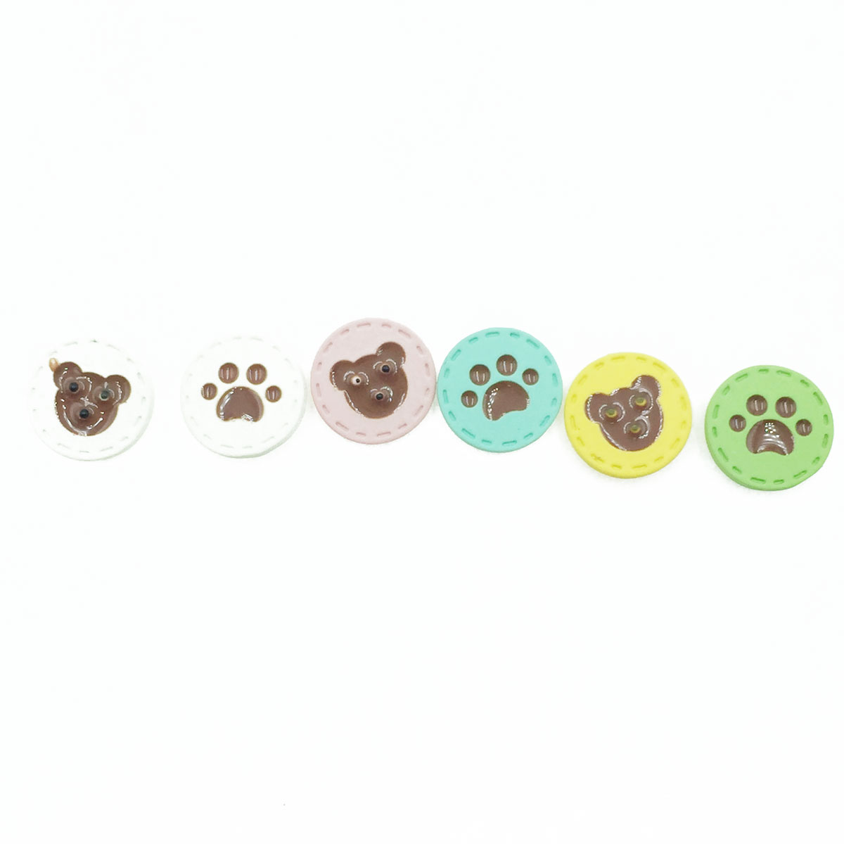 韓國 925純銀 小熊 腳印 可愛 趣味 耳針式耳環