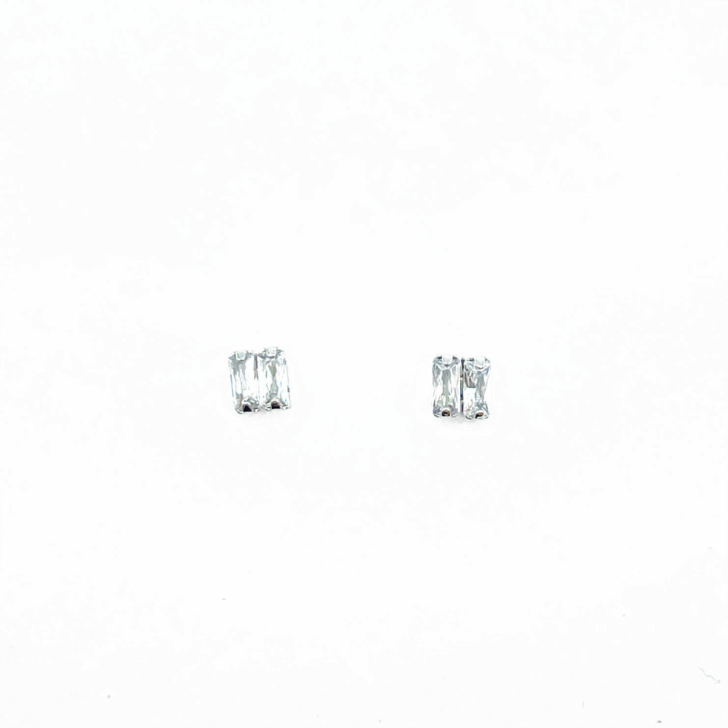 韓國 925純銀 水鑽 方鑽 氣質 耳針式耳環