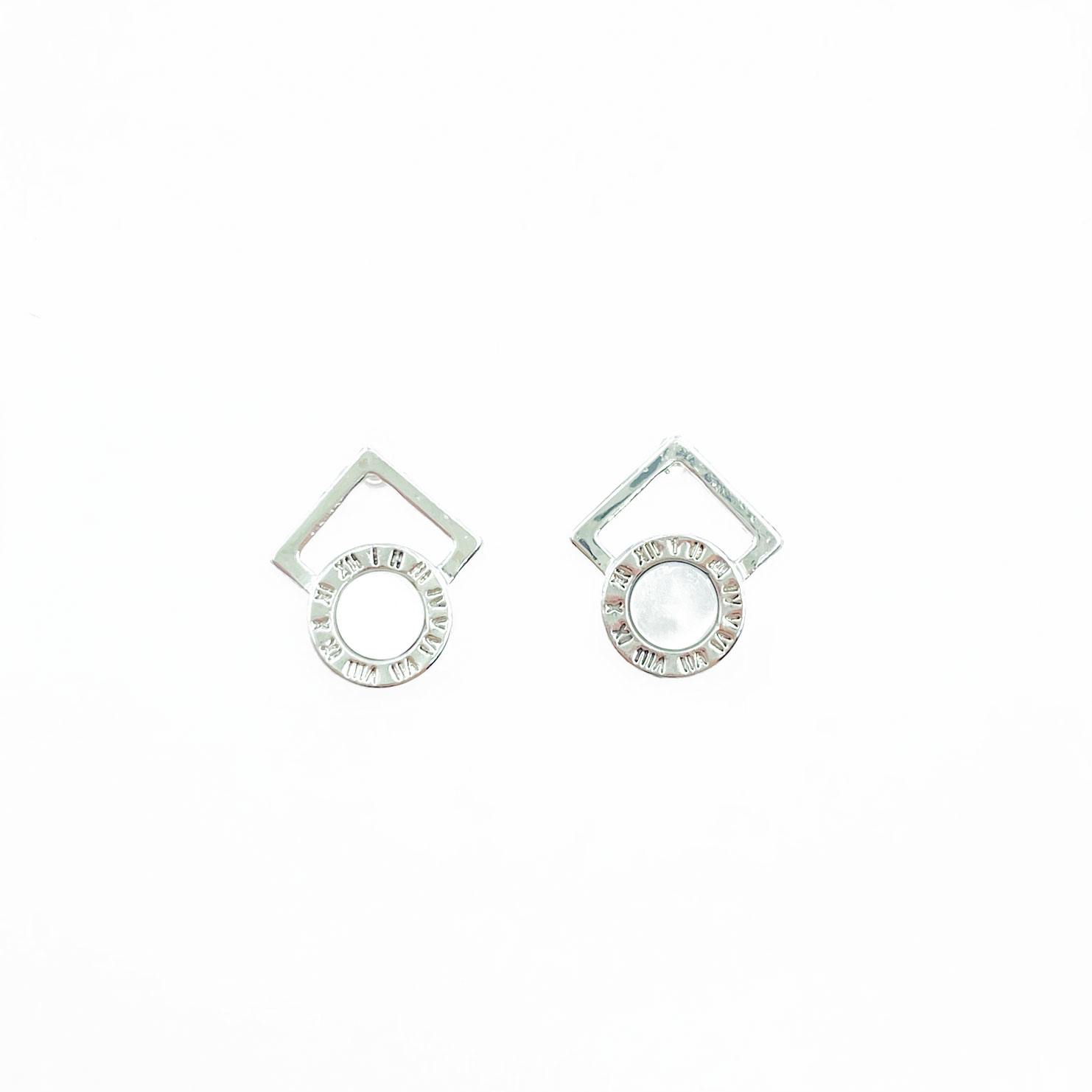 韓國 925純銀 羅馬數字 氣質 耳針式耳環