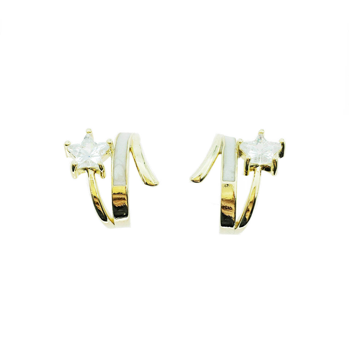 韓國 925純銀 水鑽 星星 造型 耳針式耳環