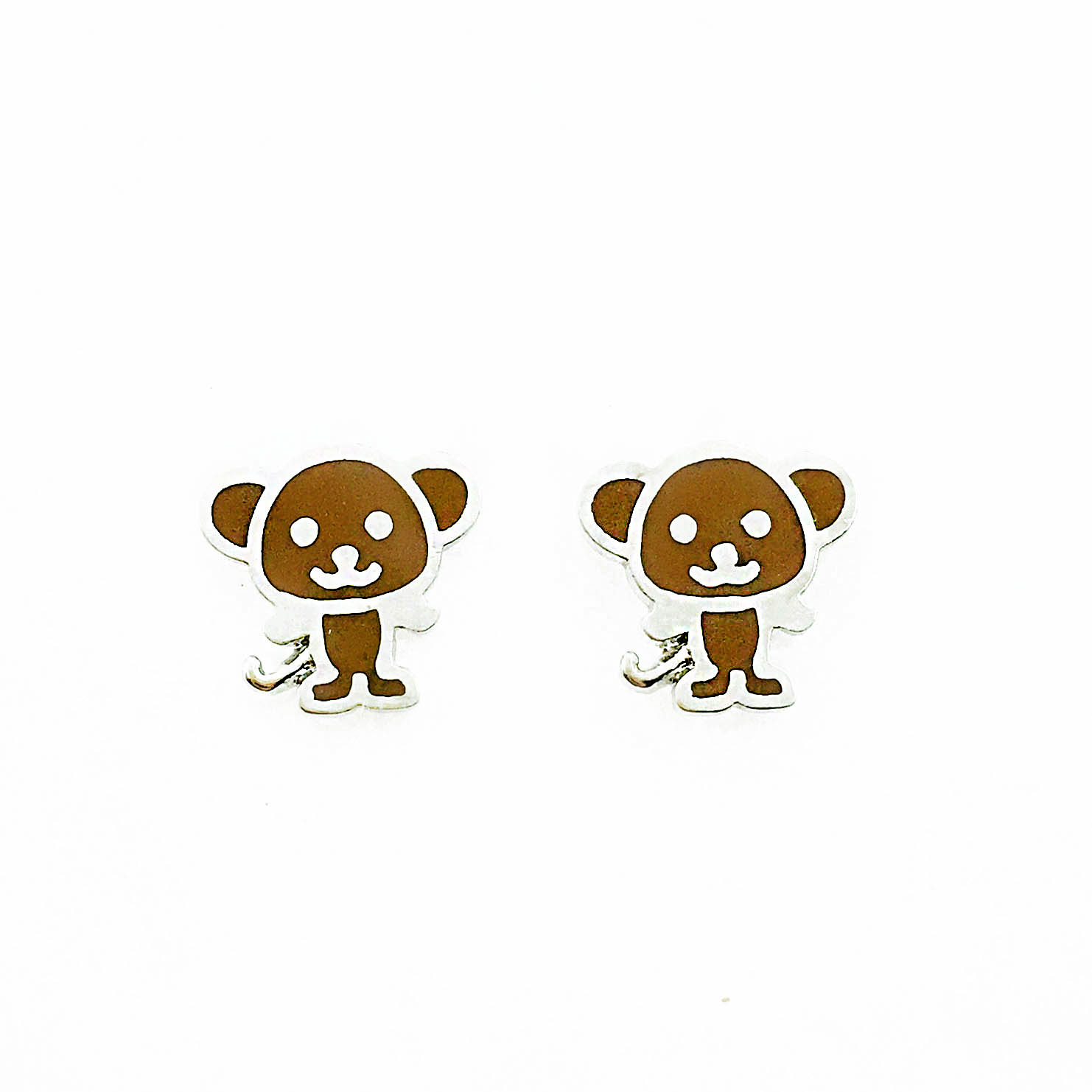韓國 925純銀 猴子 趣味 耳針式耳環