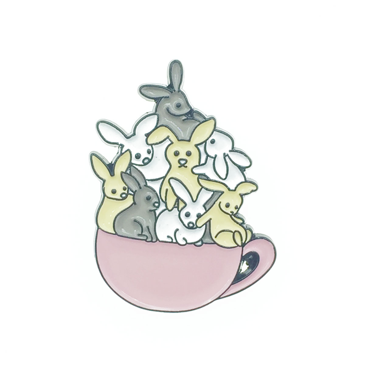 韓國 兔子 黃兔 白兔 棕兔 粉色馬克杯 胸針