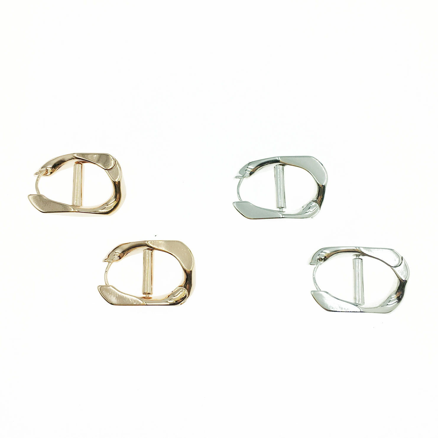 韓國 925純銀 個性 造型 雙色 耳針式耳環