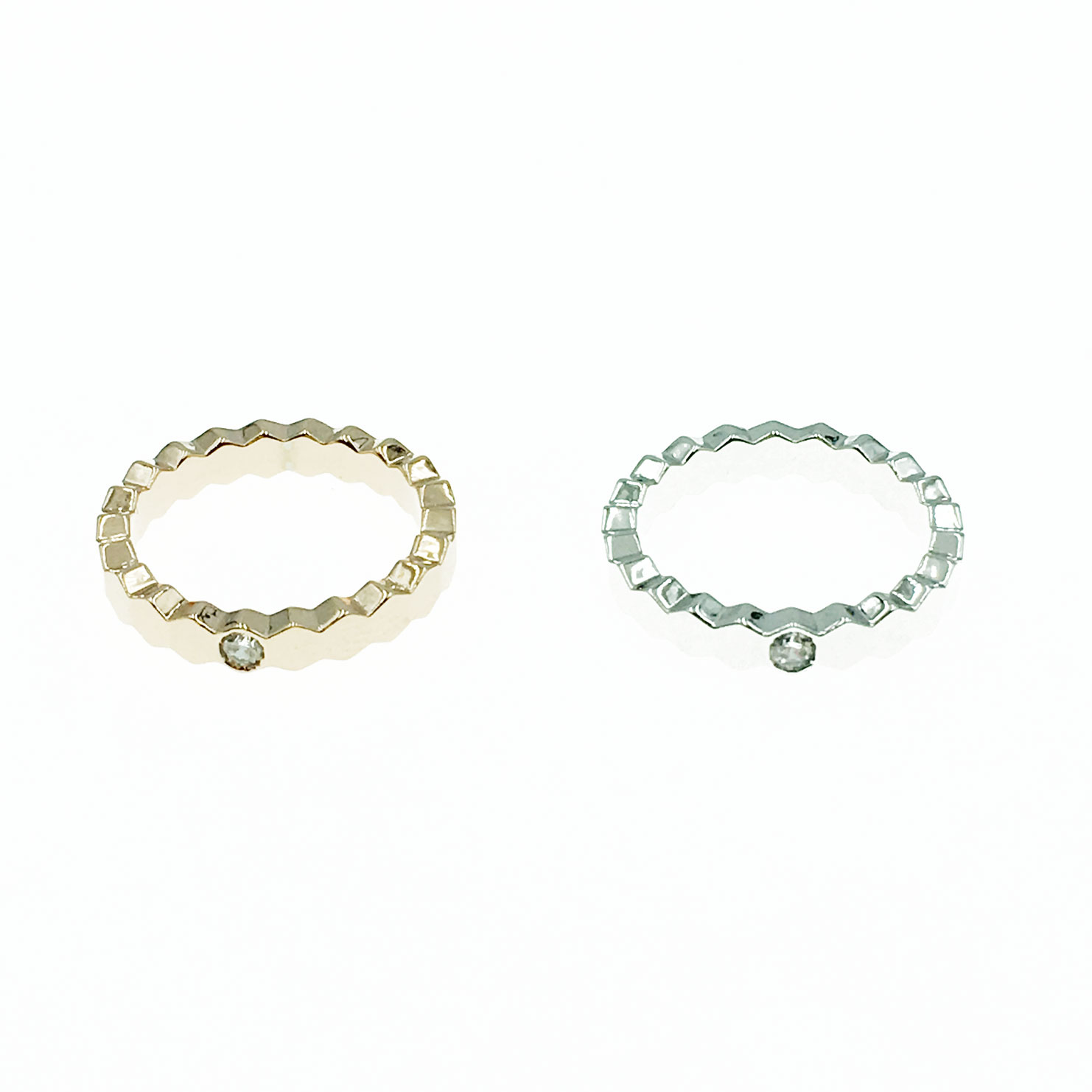 韓國 水鑽 造型 雙色 戒指