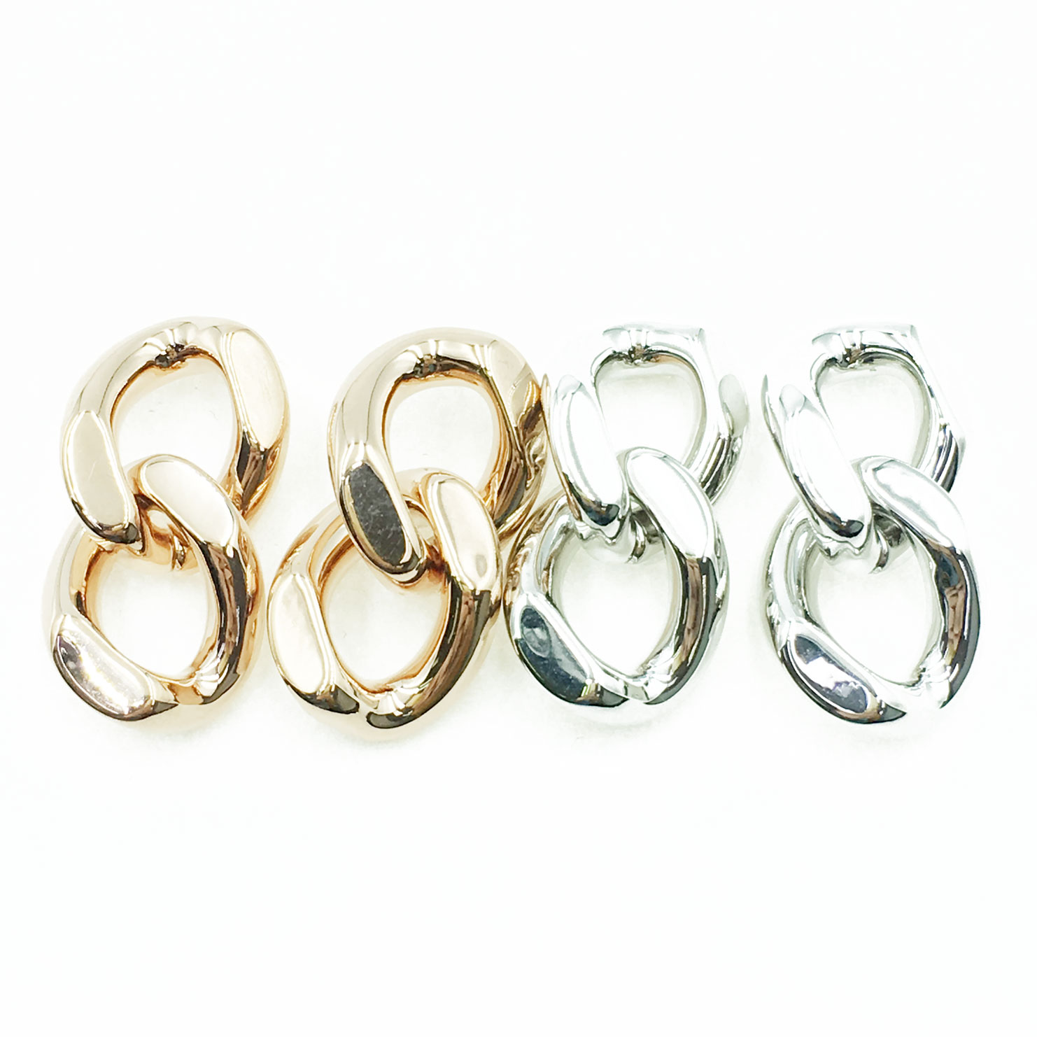 韓國 925純銀 金屬 扭結 雙色 垂墜式 耳環