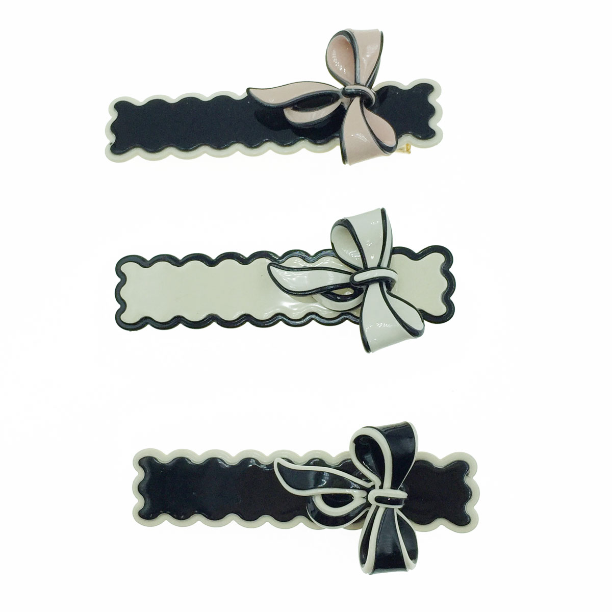 韓國 蝴蝶結 氣質 造型 三色 壓夾 髮飾 