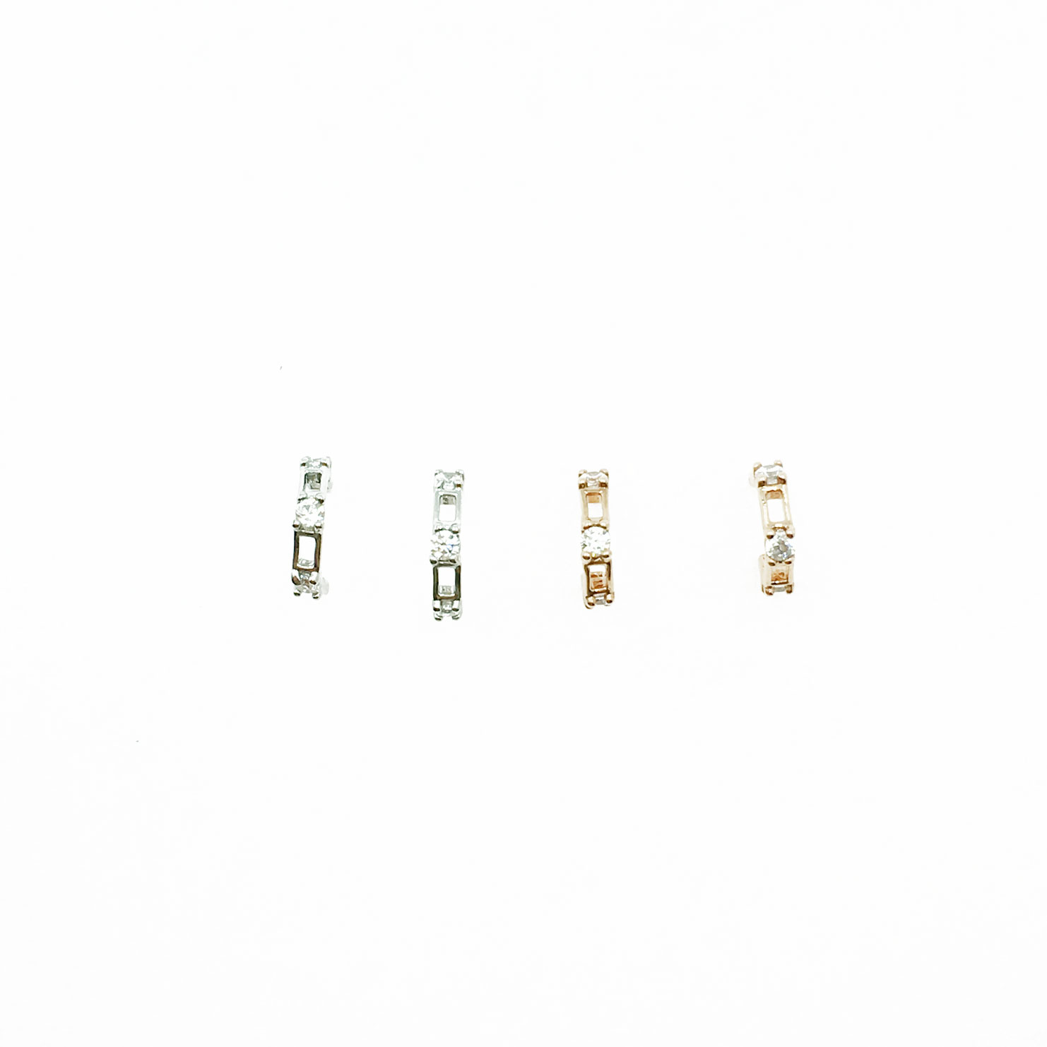韓國 925純銀 水鑽 氣質 雙色 明星款飾品 耳針式耳環