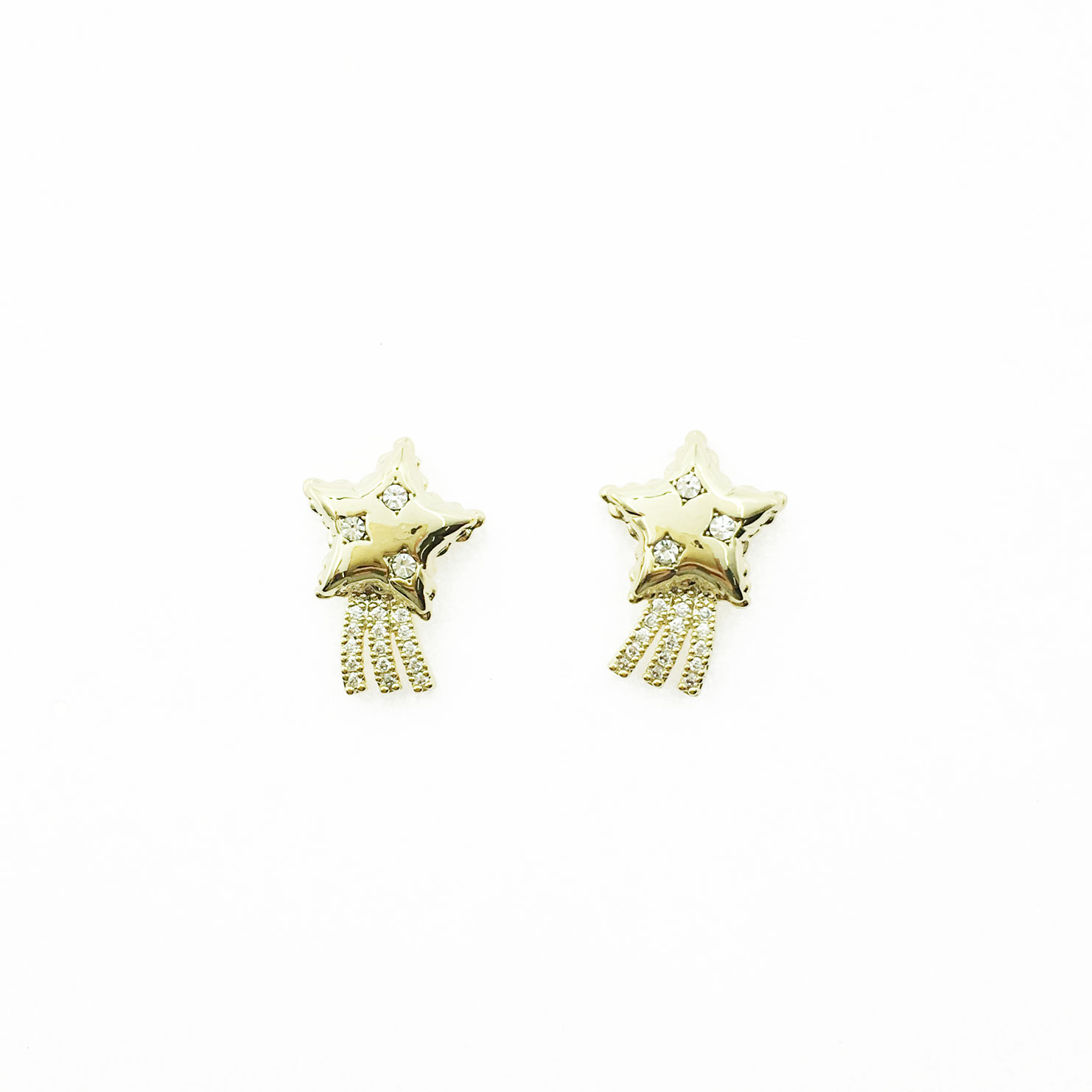 韓國 925純銀 水鑽 流星 精緻 耳針式耳環