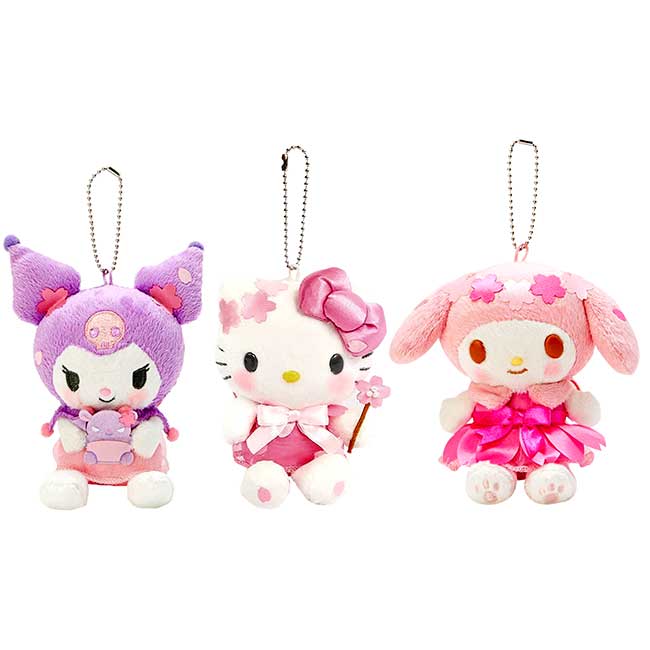 櫻花娃娃吊飾 三麗鷗 kitty 美樂蒂 酷洛米 造型鑰匙圈 日本進口正版授權