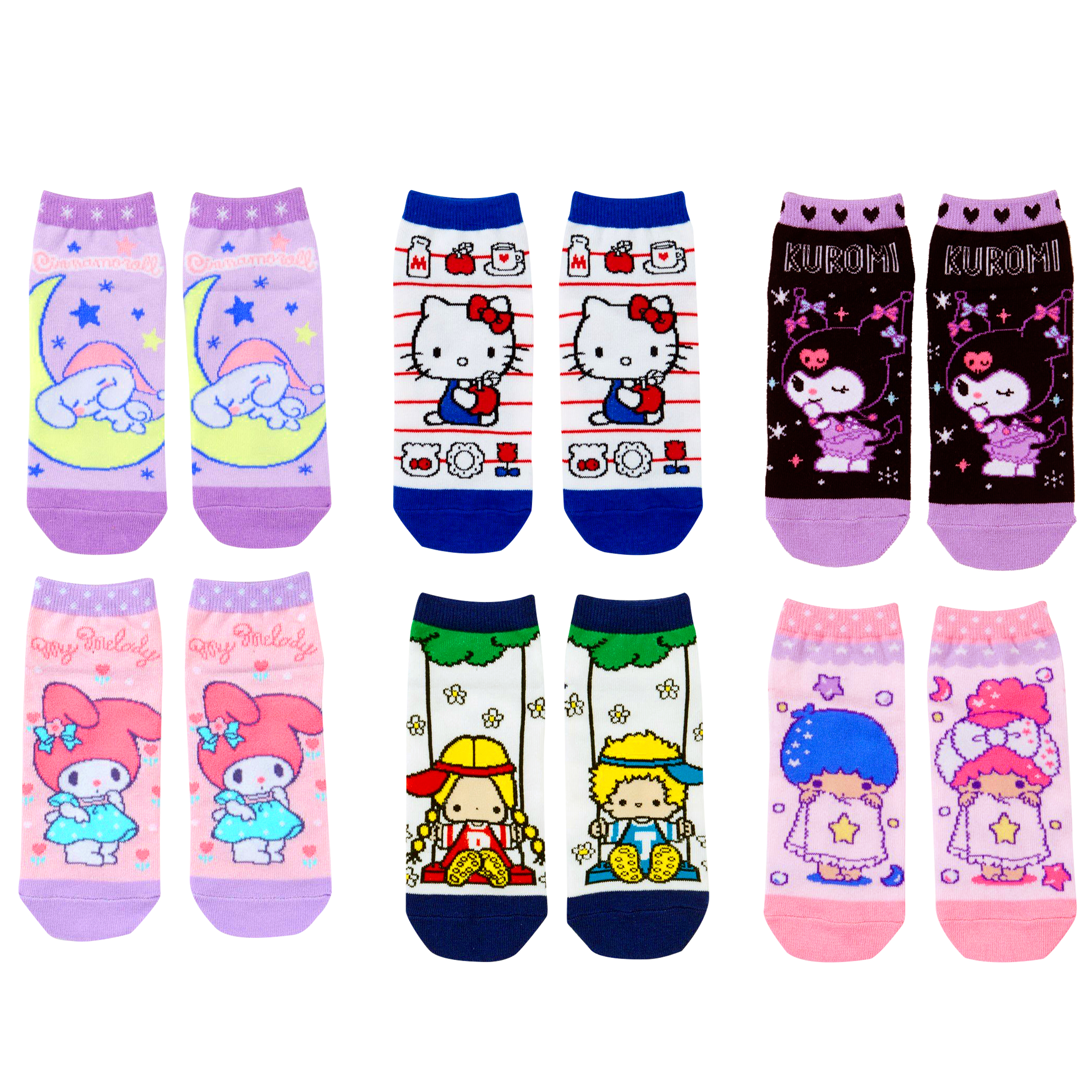 卡通直版襪 三麗鷗 Hello Kitty 美樂蒂 雙子星 酷洛米 大耳狗 帕蒂吉米  襪子 日本進口正版授權
