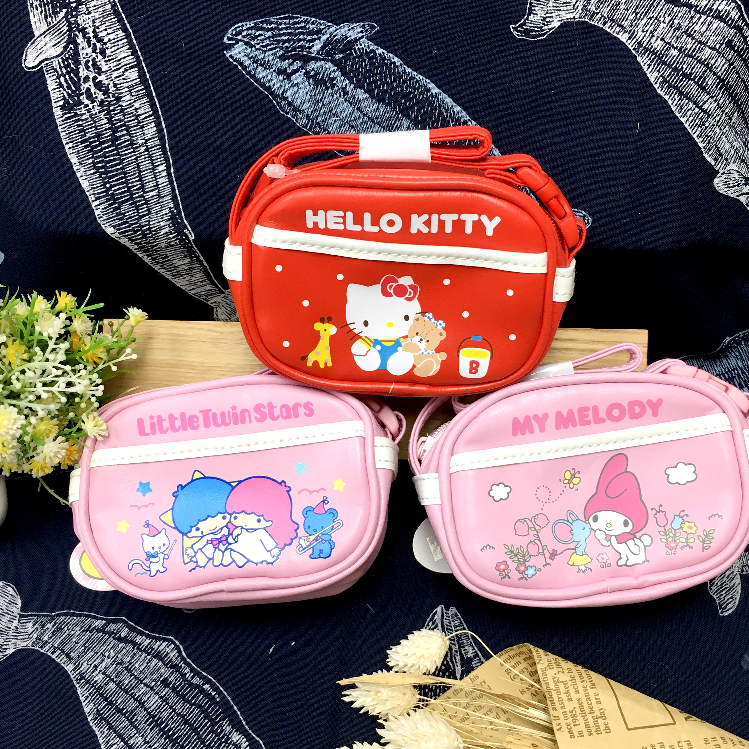 迷你零錢提包 三麗鷗 Hello Kitty 美樂蒂 雙子星 3款  皮革 萬用包 附提帶 日本進口正版授權