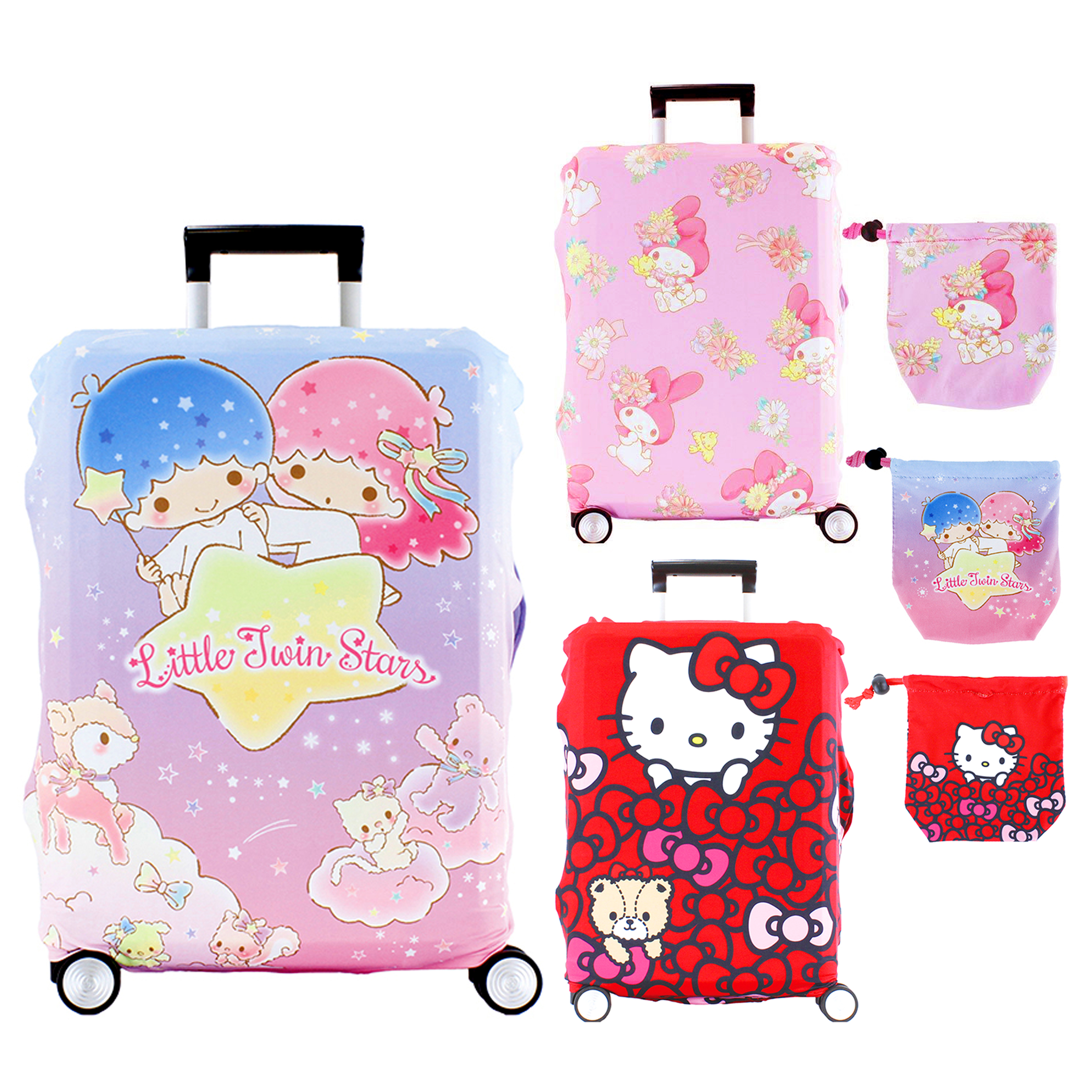 旅行箱保護套 三麗鷗 Hello Kitty 美樂蒂 雙子星 3款 防塵套 出國 日本進口正版授權