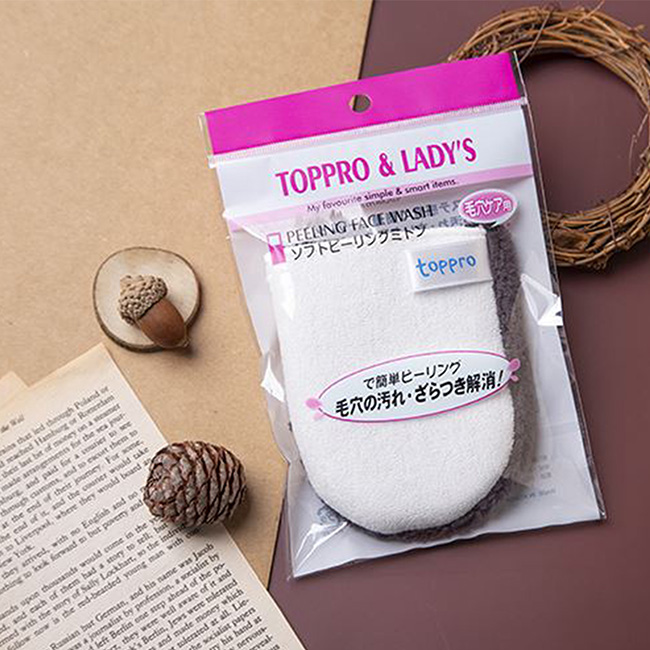 手插式竹炭雙效潔顏巾 TOPPRO&LADY'S 洗臉巾 韓國製造進口