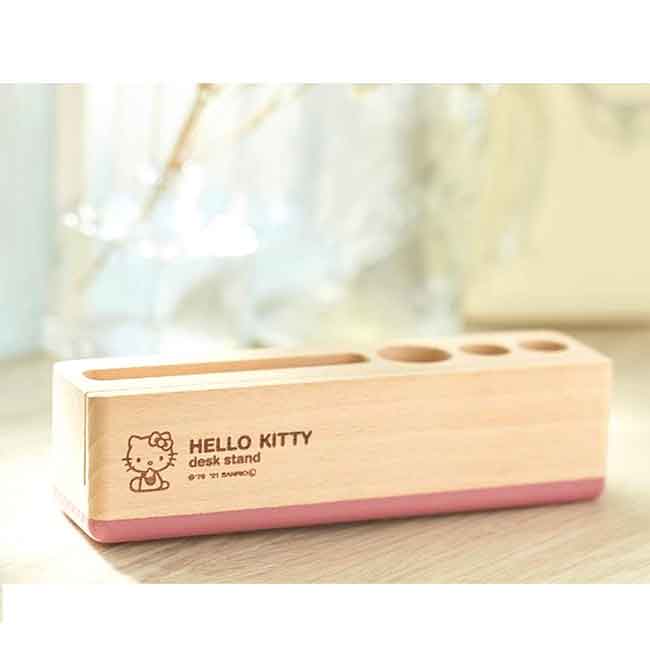 木製文具架 三麗鷗 凱蒂貓 KITTY DESK STAND 筆筒 日本進口正版授權