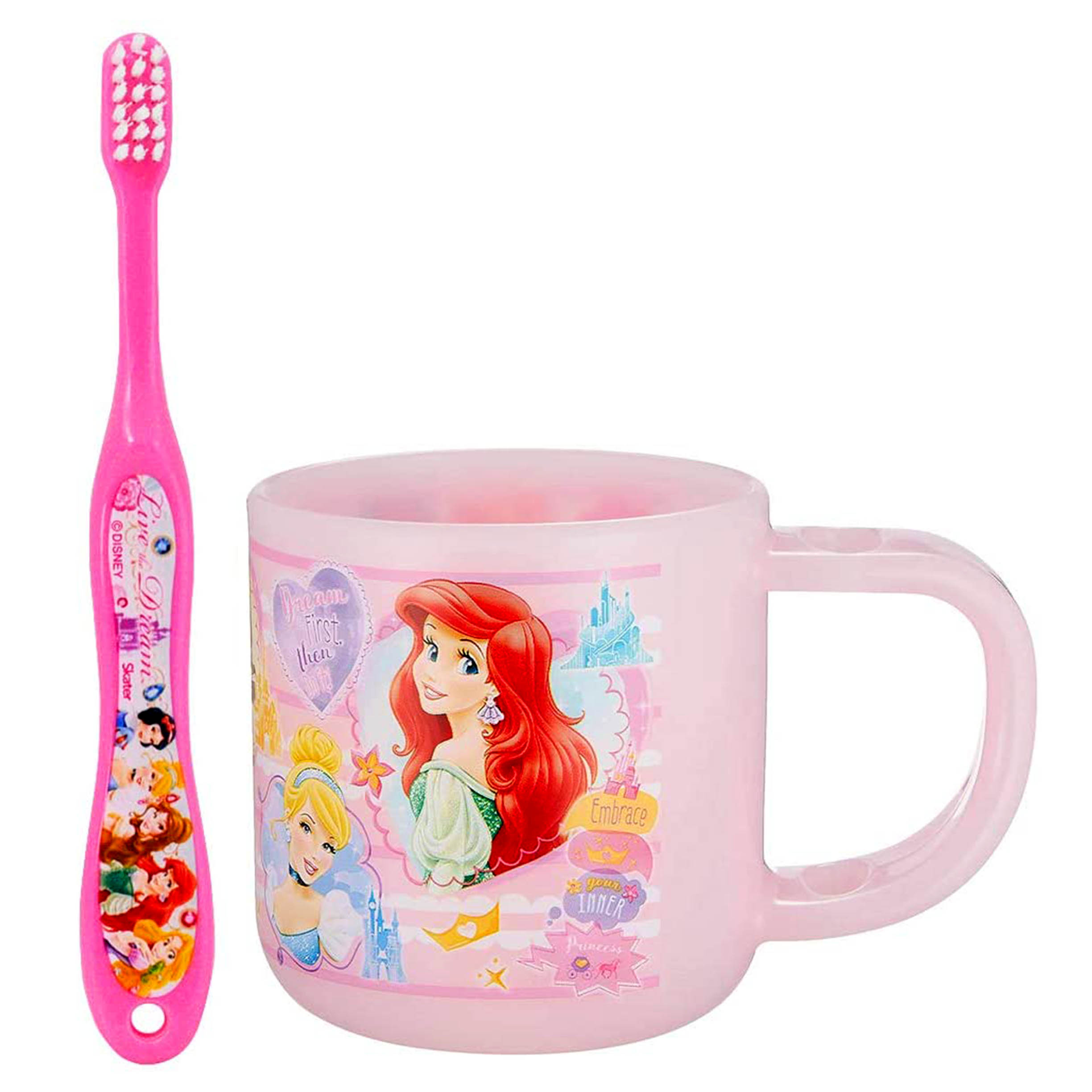 塑膠牙刷杯組 180ml-3~5歲 SKATER 乳齒期 小美人魚 迪士尼 DISNEY 日本進口正版授權
