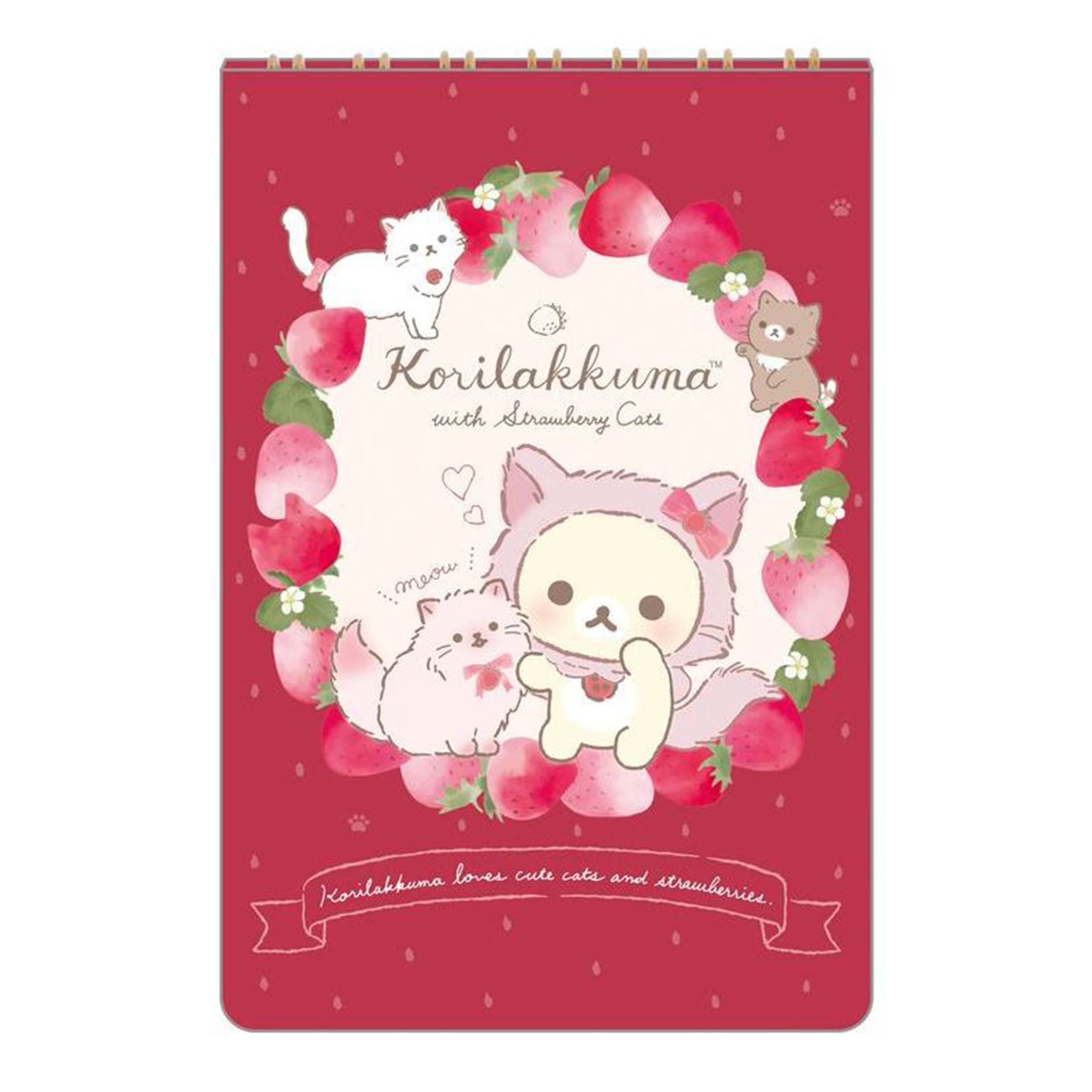 橫條筆記本-拉拉熊 Rilakkuma Korilakkuma To Strawberry Cat SAN-X 日本進口正版授權