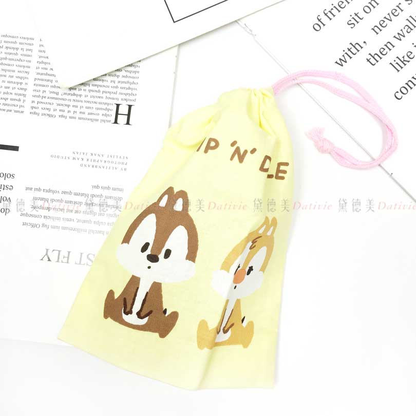 牙刷棉質束口袋 日本 迪士尼 奇奇蒂蒂 SKATER 收納袋 日本進口正版授權