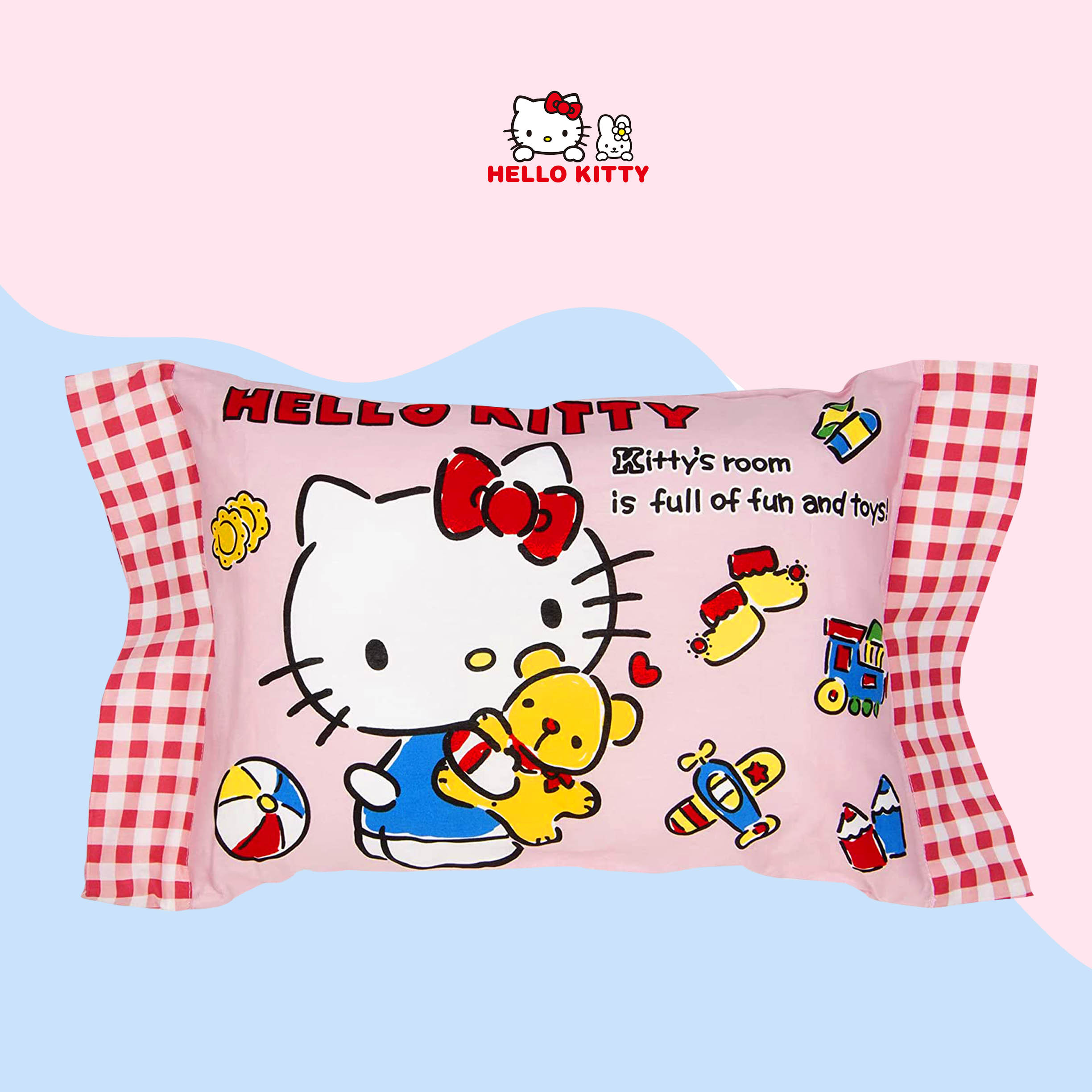 兒童枕頭 28x39cm-凱蒂貓 HELLO KITTY 三麗鷗 Sanrio 日本進口正版授權