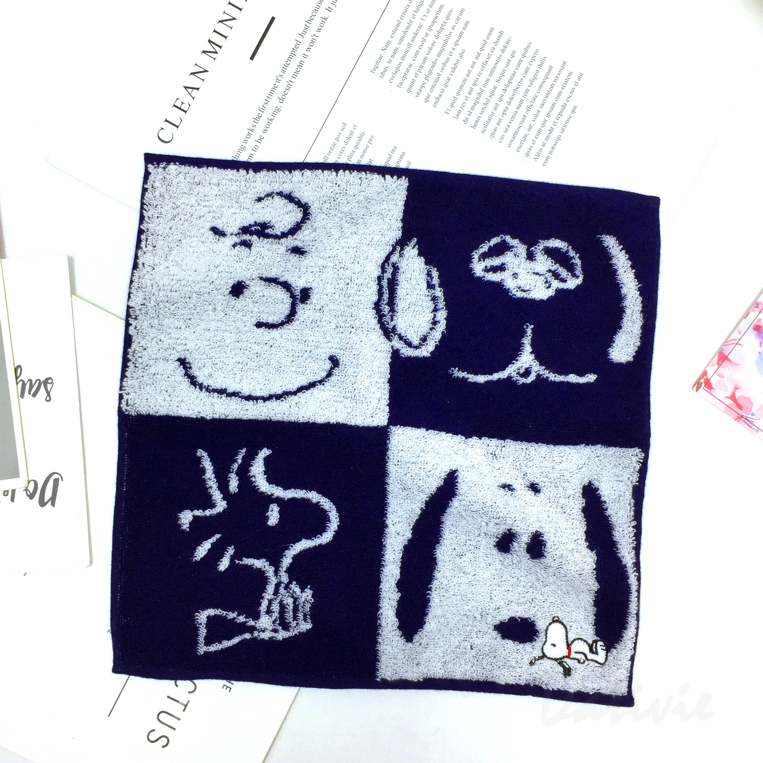 純棉方巾 25x25cm-史努比 SNOOPY PEANUTS 日本進口正版授權