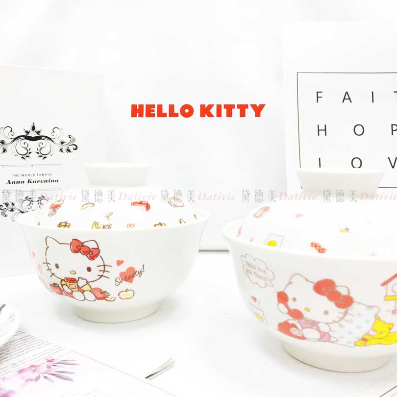 新骨瓷丼飯碗 500ml-凱蒂貓 HELLO KITTY 三麗鷗 Sanrio 正版授權