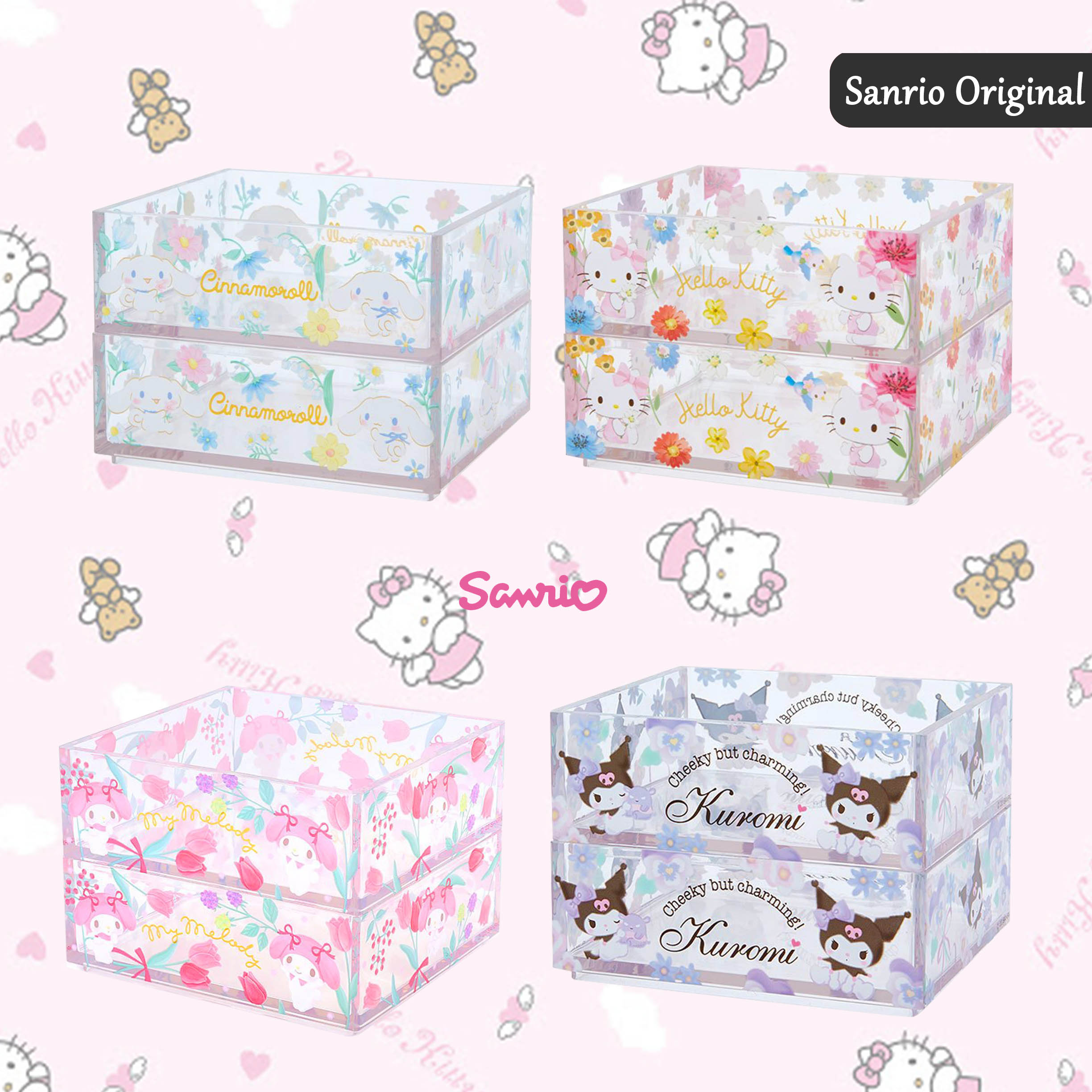 迷你雙層收納盒-三麗鷗 Sanrio 日本進口正版授權