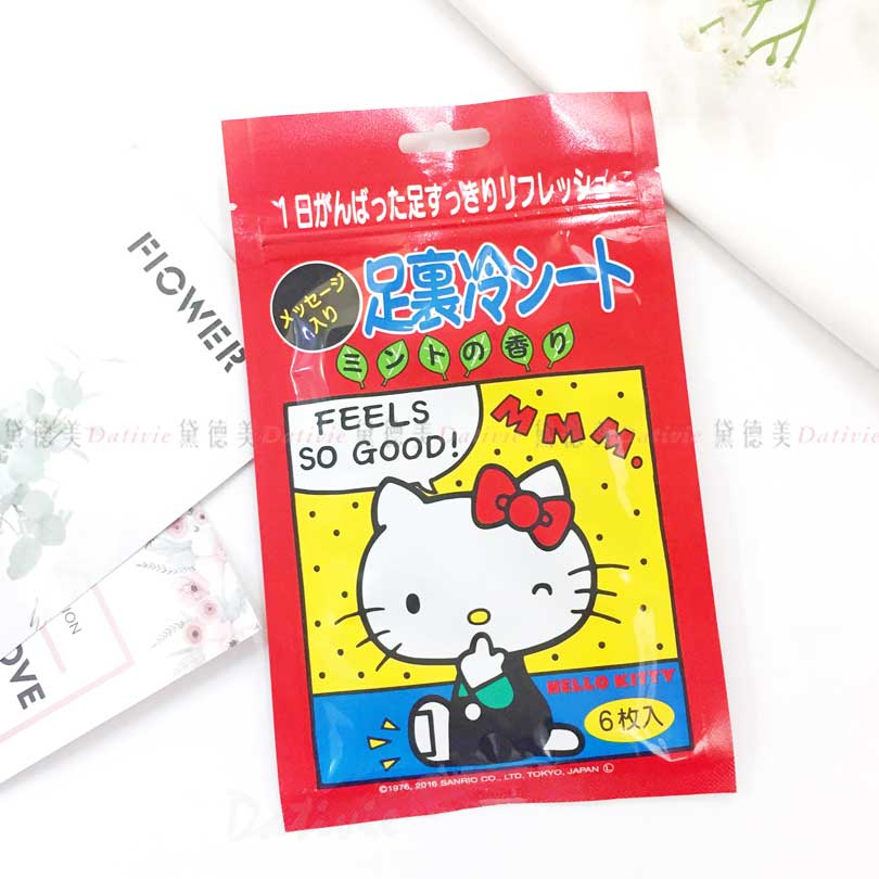 清涼舒緩足貼 6入-凱蒂貓 HELLO KITTY 三麗鷗 Sanrio 韓國進口正版授權