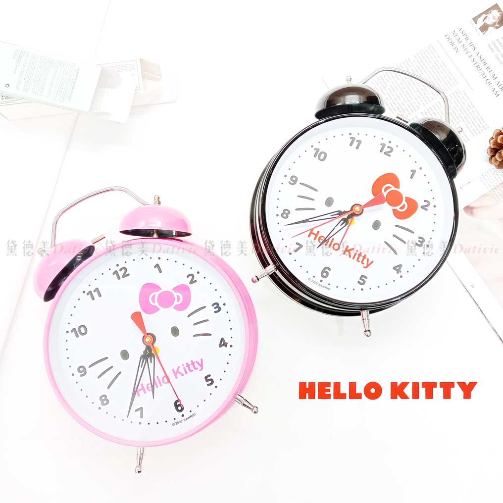 8吋雙鈴經典鬧鐘-凱蒂貓 HELLO KITTY 三麗鷗 Sanrio 正版授權