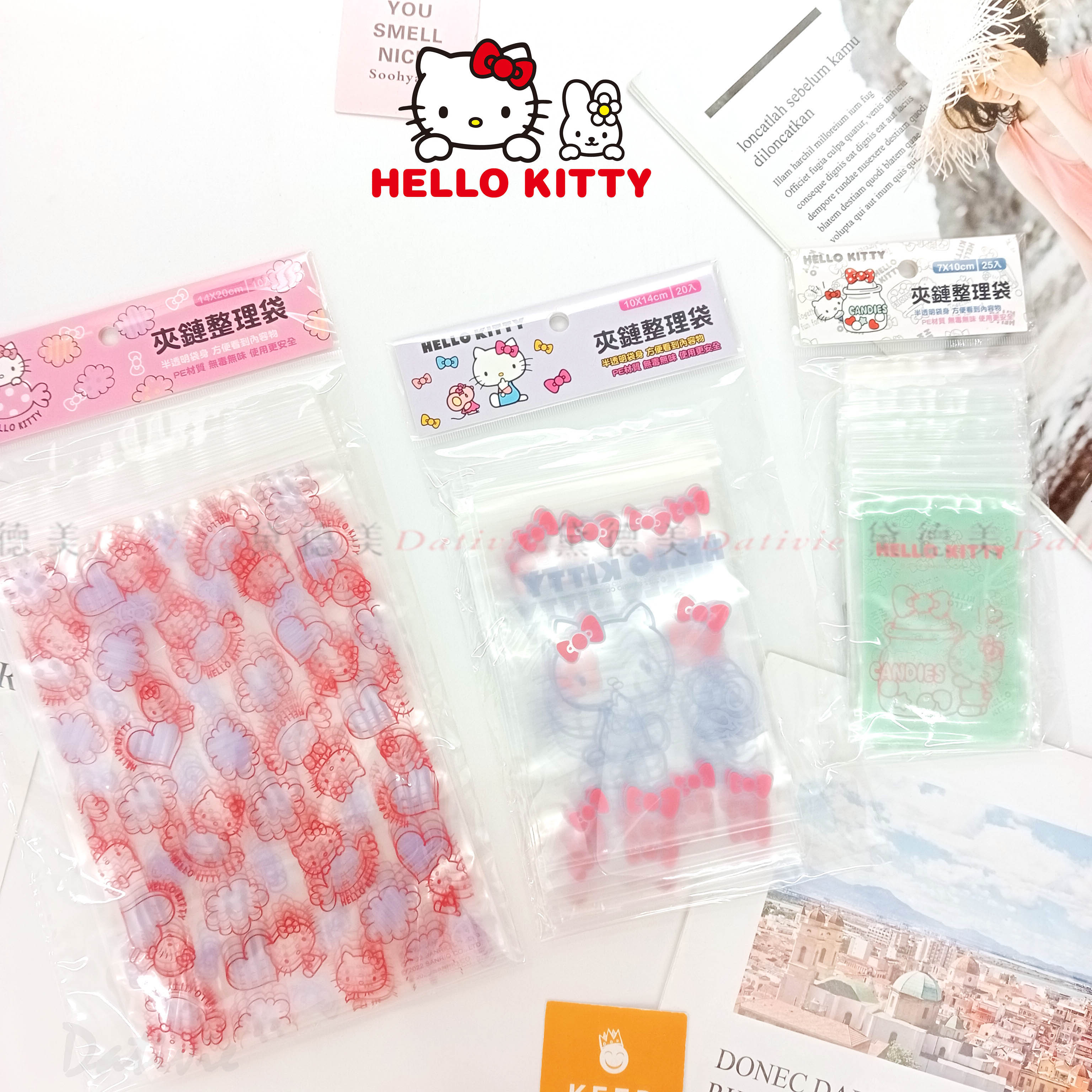 夾鏈袋-XS S L 凱蒂貓 HELLO KITTY 三麗鷗 Sanrio 正版授權