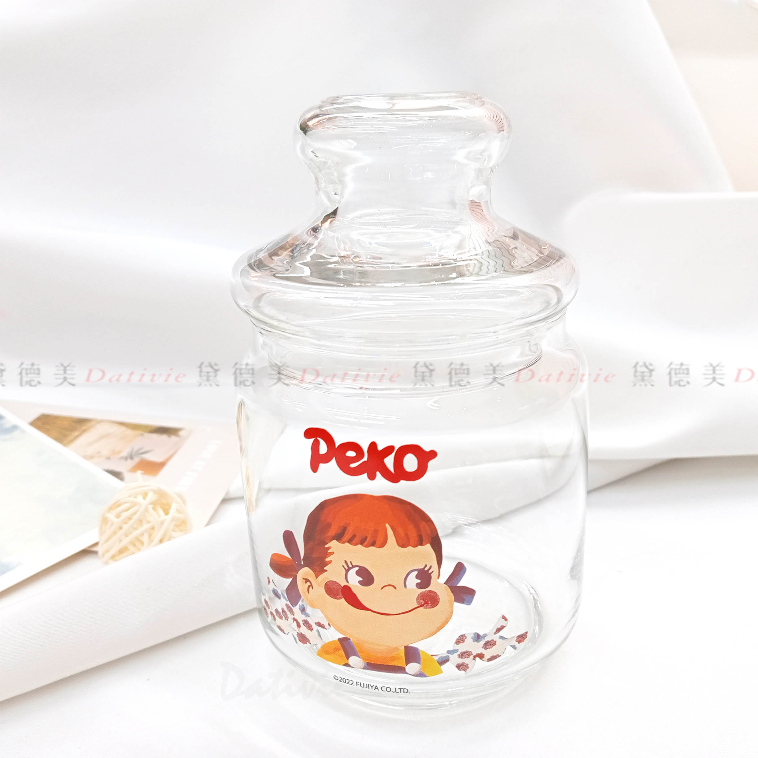 玻璃糖果罐 500ml-不二家 PEKO 三麗鷗 Sanrio 日本進口正版授權