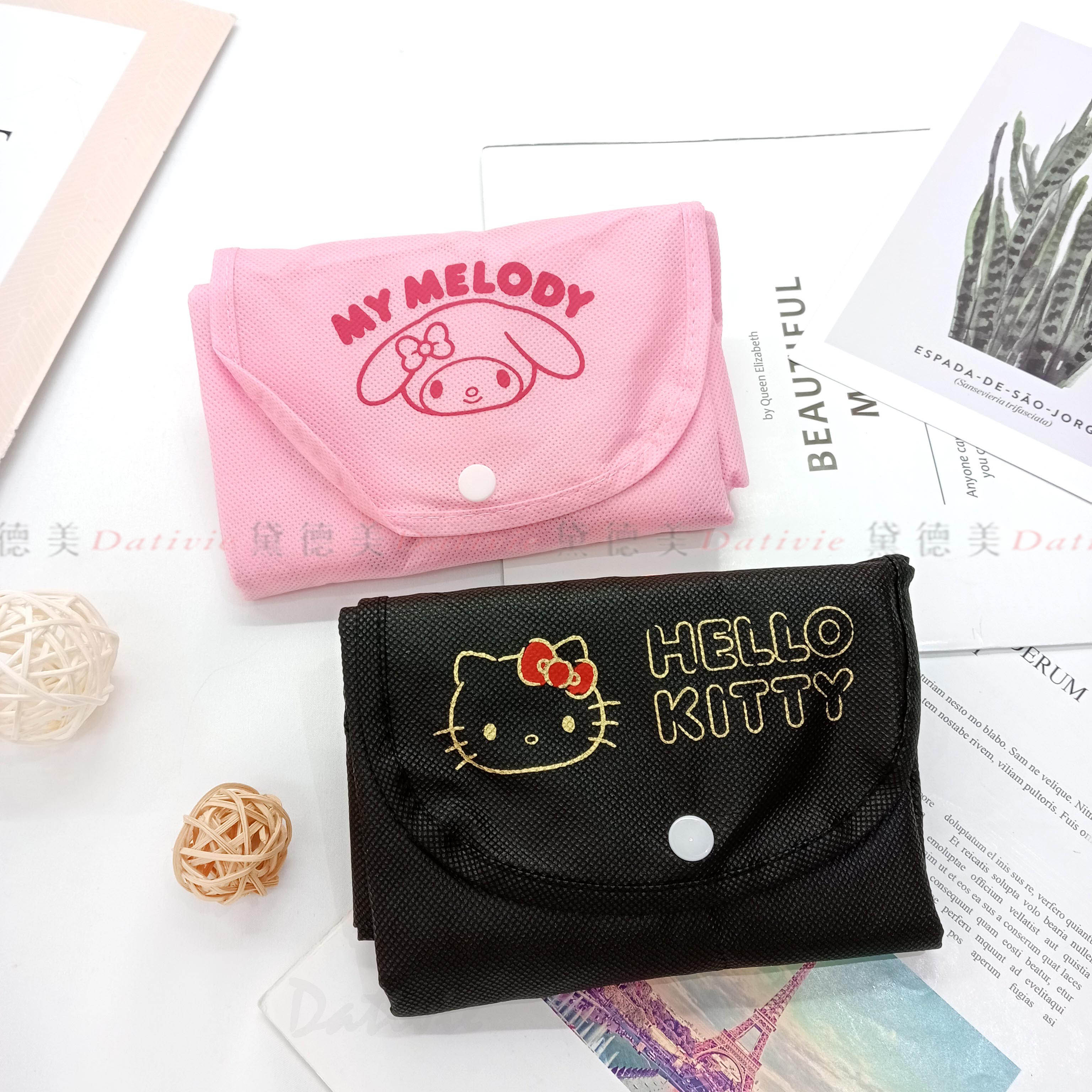 無紡布摺疊購物袋-凱蒂貓 HELLO KITTY 三麗鷗 Sanrio 正版授權