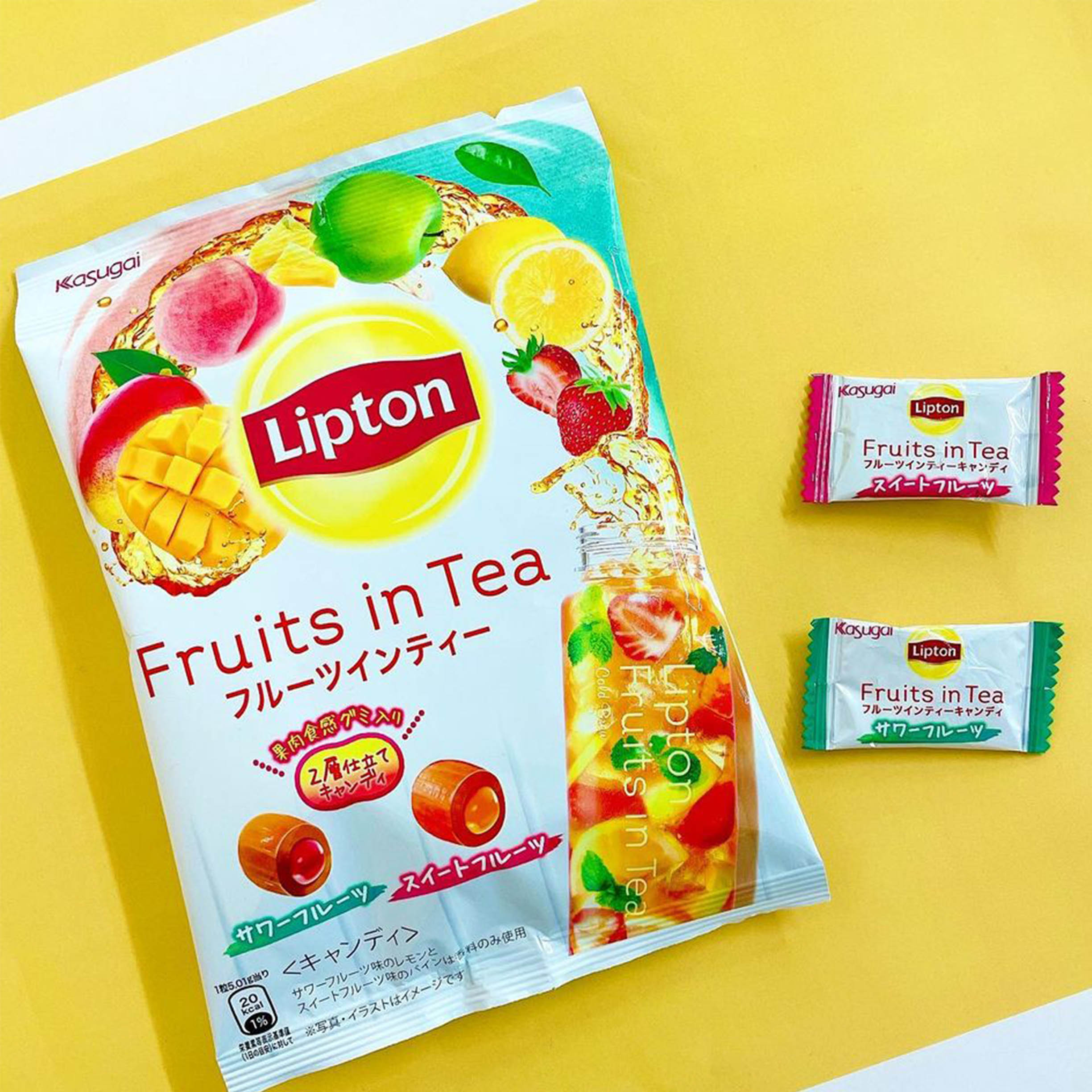 水果茶風味夾心糖 58g-春日井x立頓 kasugai Lipton 日本進口製造