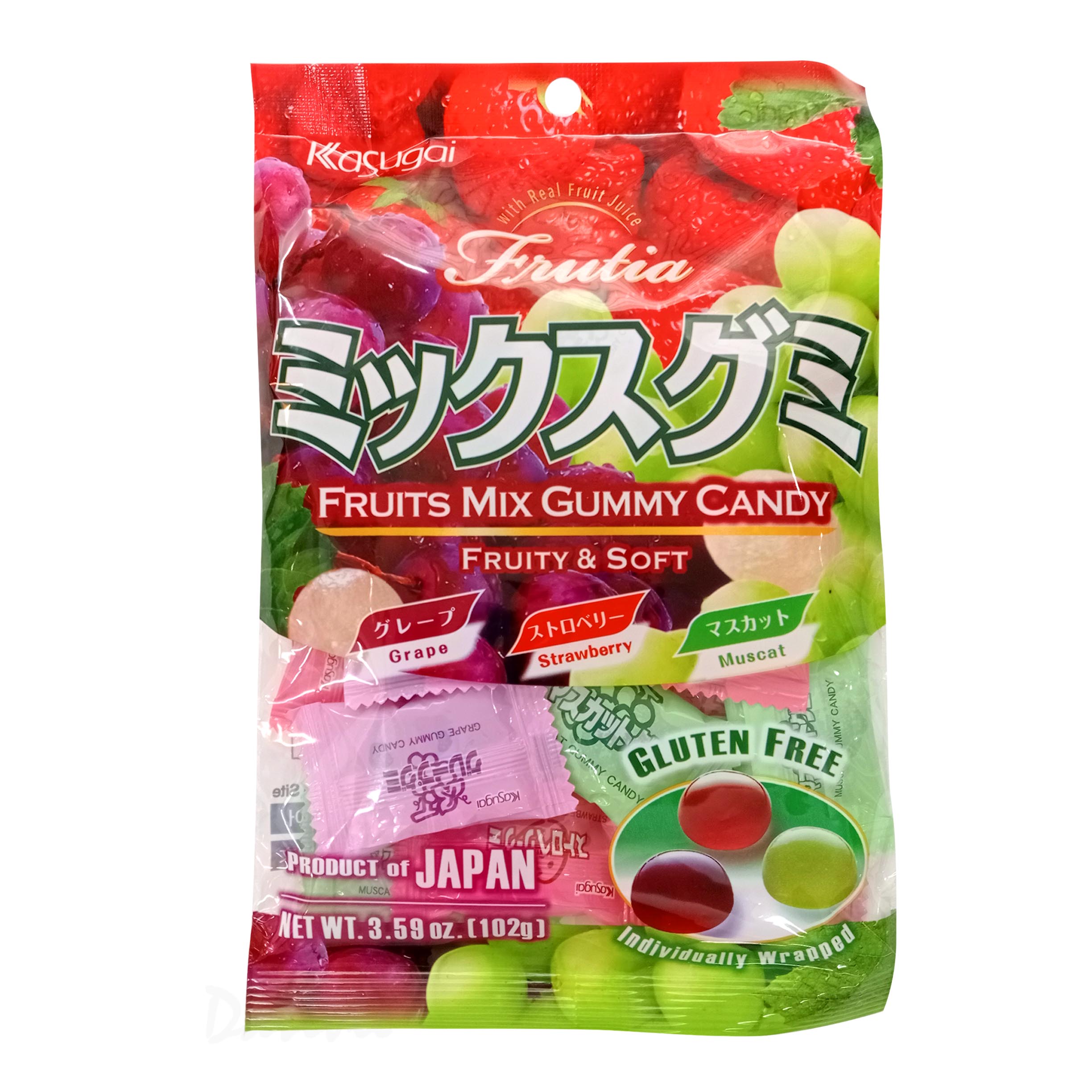 綜合軟糖 草莓 白葡萄 紅葡萄 102g-春日井 kasugai 日本進口製造