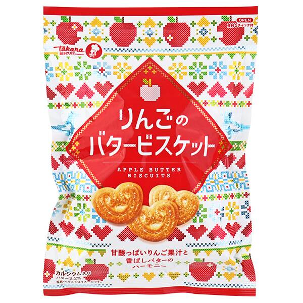 奶油蝴蝶酥 蘋果風味 120g-宝製菓 日本進口製造