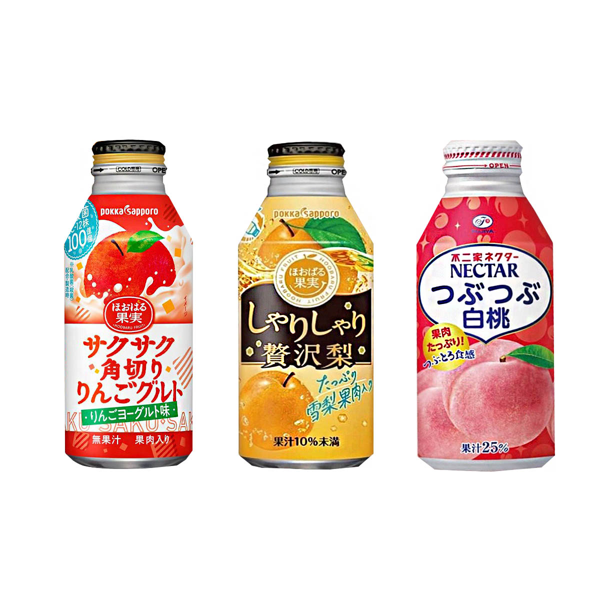 日本果肉果汁 蘋果優格 梨子 白桃 418ml 440ml 380ml-POKKA SAPPORO 不二家 FUJIYA 日本進口製造