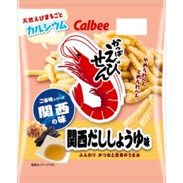 關西醬油蝦條 64g-Calbee 卡樂比 日本進口製造